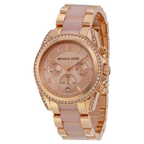 michael kors michael kors blair chronograph silver-coloured|Blair Mini Pavé Rose Gold.